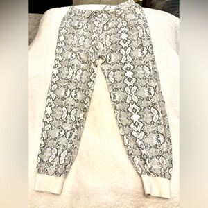 Dance & Marvel Snake Print Joggers - Black and White